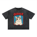CUSTOM CLASSIC PET PORTRAIT Unisex Vintage Wash Boxy T-Shirt
