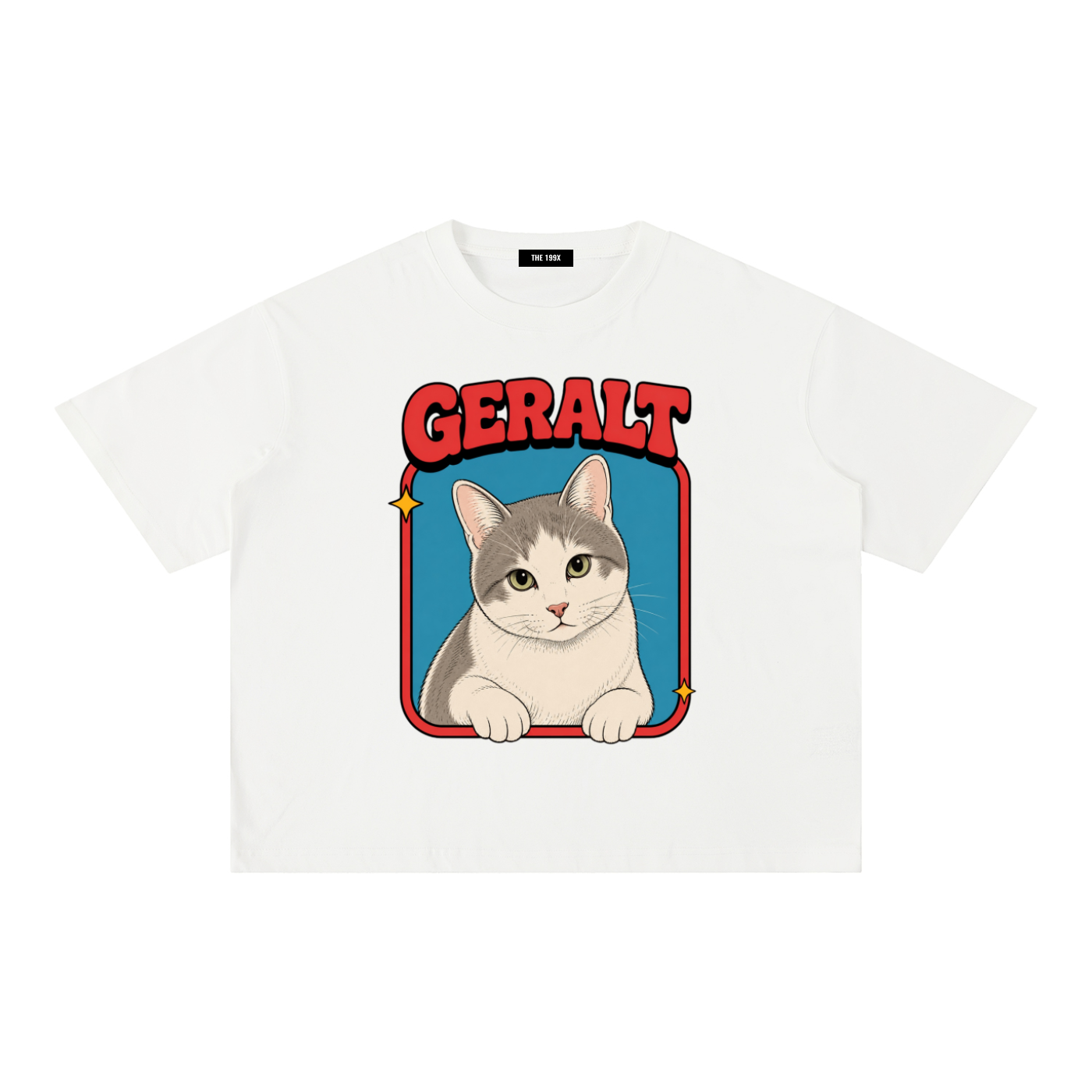 CUSTOM CLASSIC PET PORTRAIT Unisex Vintage Wash Boxy T-Shirt